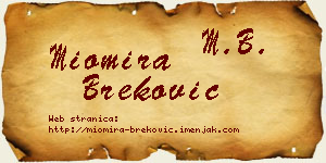 Miomira Breković vizit kartica